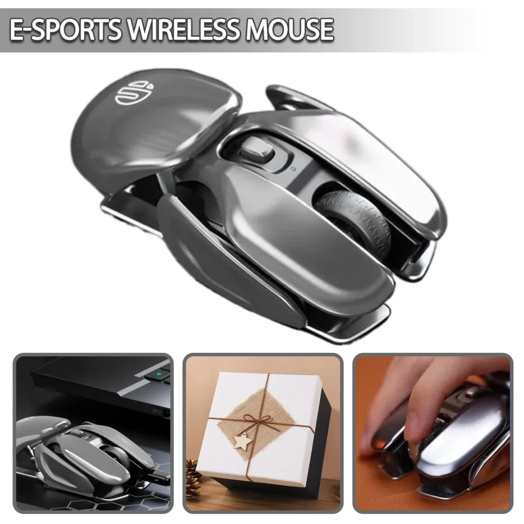 

Wireless Ergonomics Metal Mouse 2.4 GHz USB Receiver Rechargeable Auto Sleep Stable Connection Working Distance Up to 10 Meters