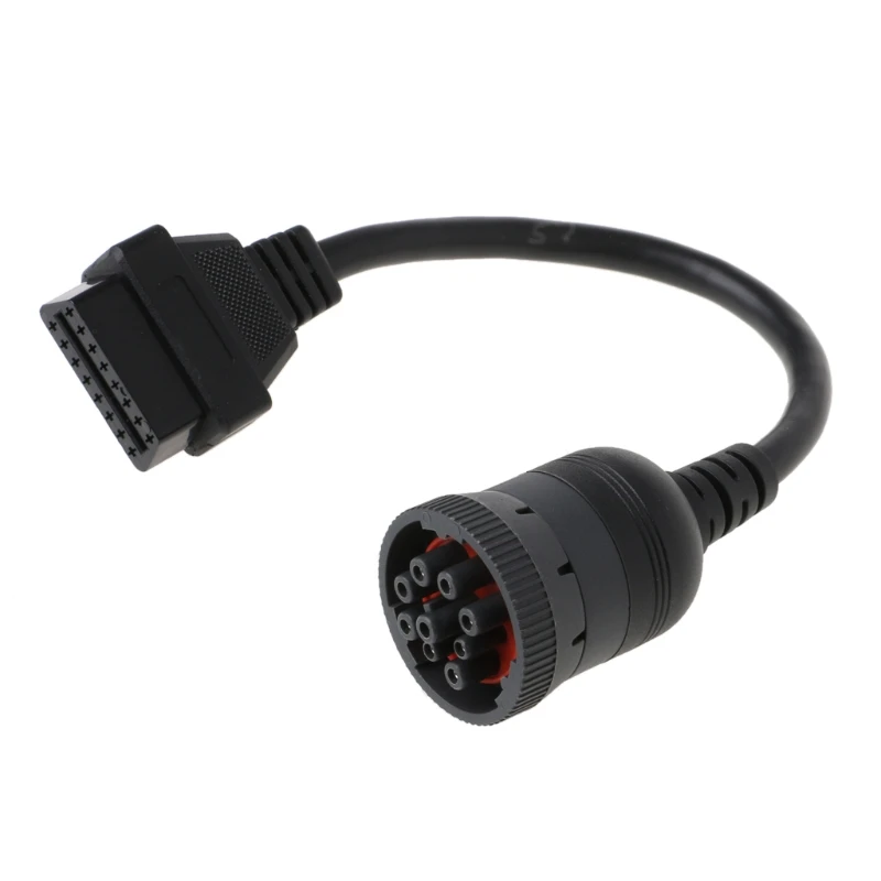 

9 Pin to 16 Pin Interface J1939 OBD2 Cable Adapter OBDII Y Splitter GPS Diagnostic Scanner Cable Adapter Connector
