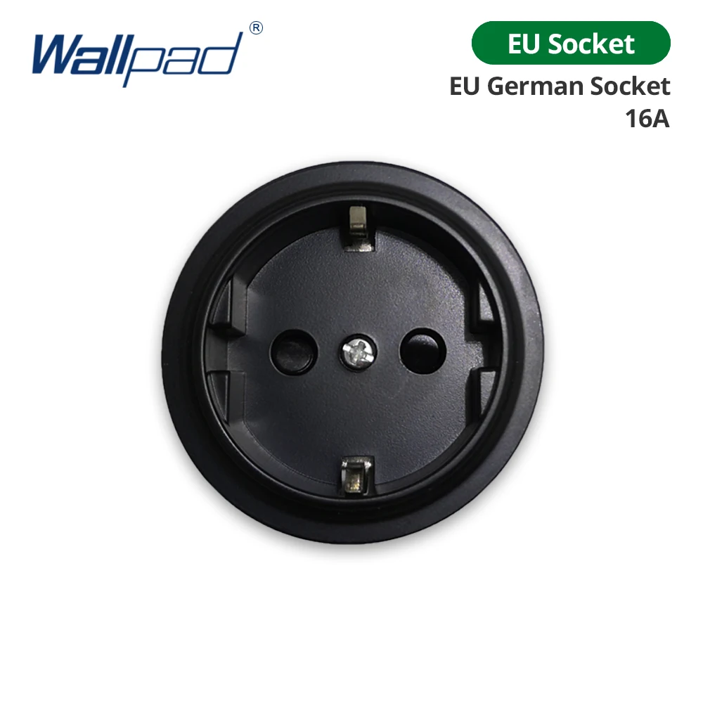 

Wallpad черная алюминиевая настенная розетка EU UK