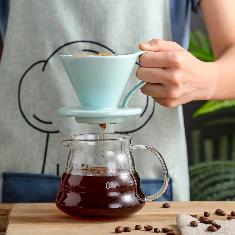 Керамический конический фильтр для кофе ручной работы набор из 8 однотонных