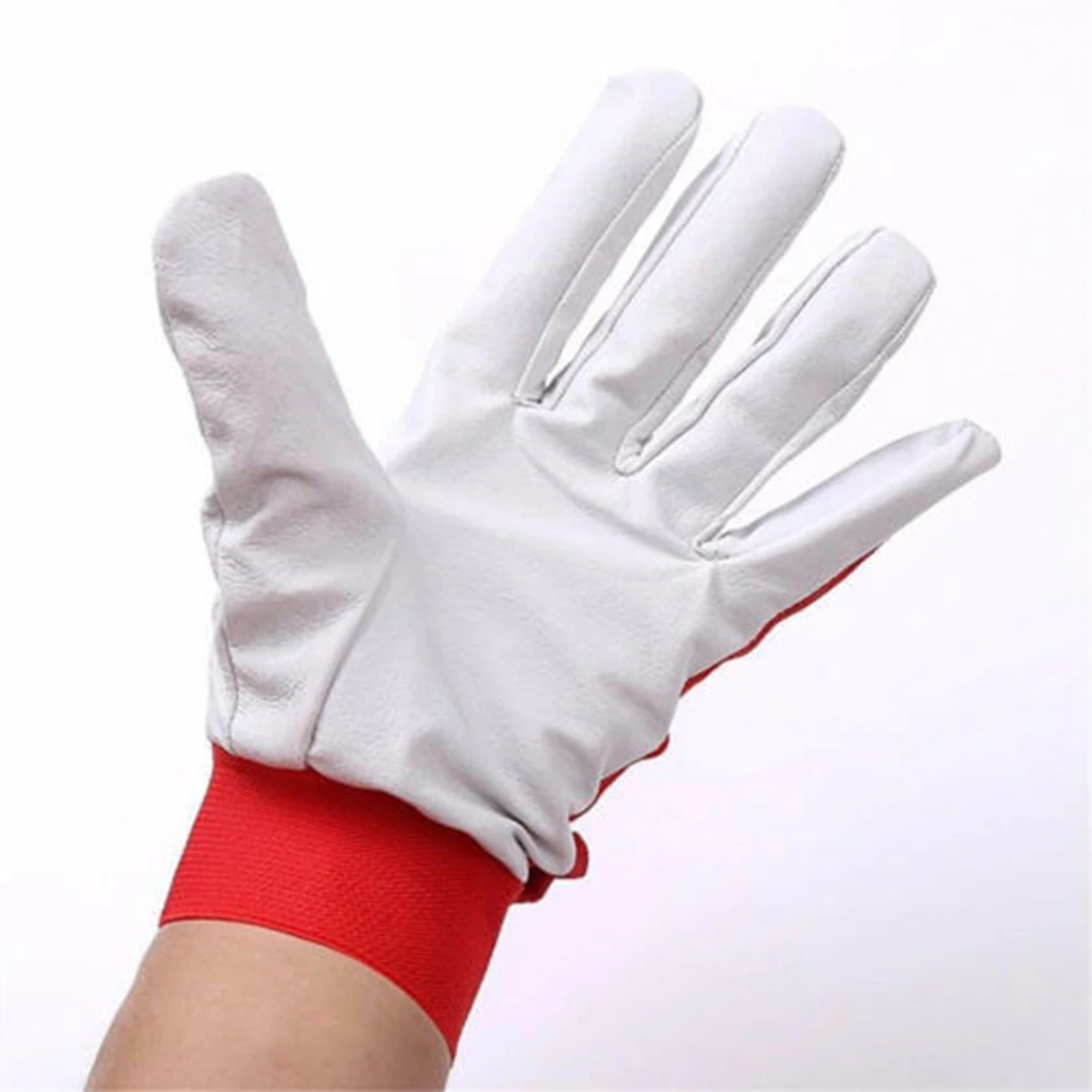 

1 Pair Soldering Safe Guard Durable Faux Leather Finger Heat Shield Protective Workplace Welding Gloves Anti Puncture Tensile