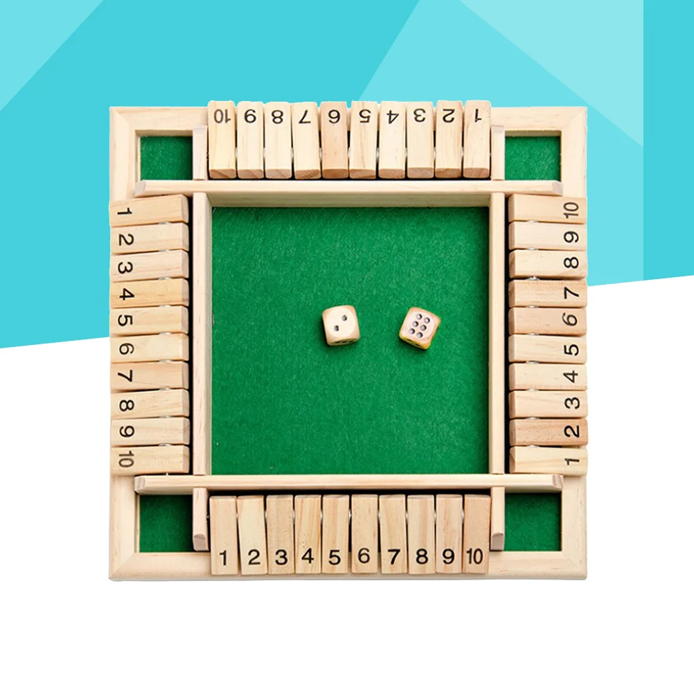 

Four Sided Numbers Shut The Box Board Game Wooden Flaps Dice Game Toys Party Club Entertainment For Adults Families