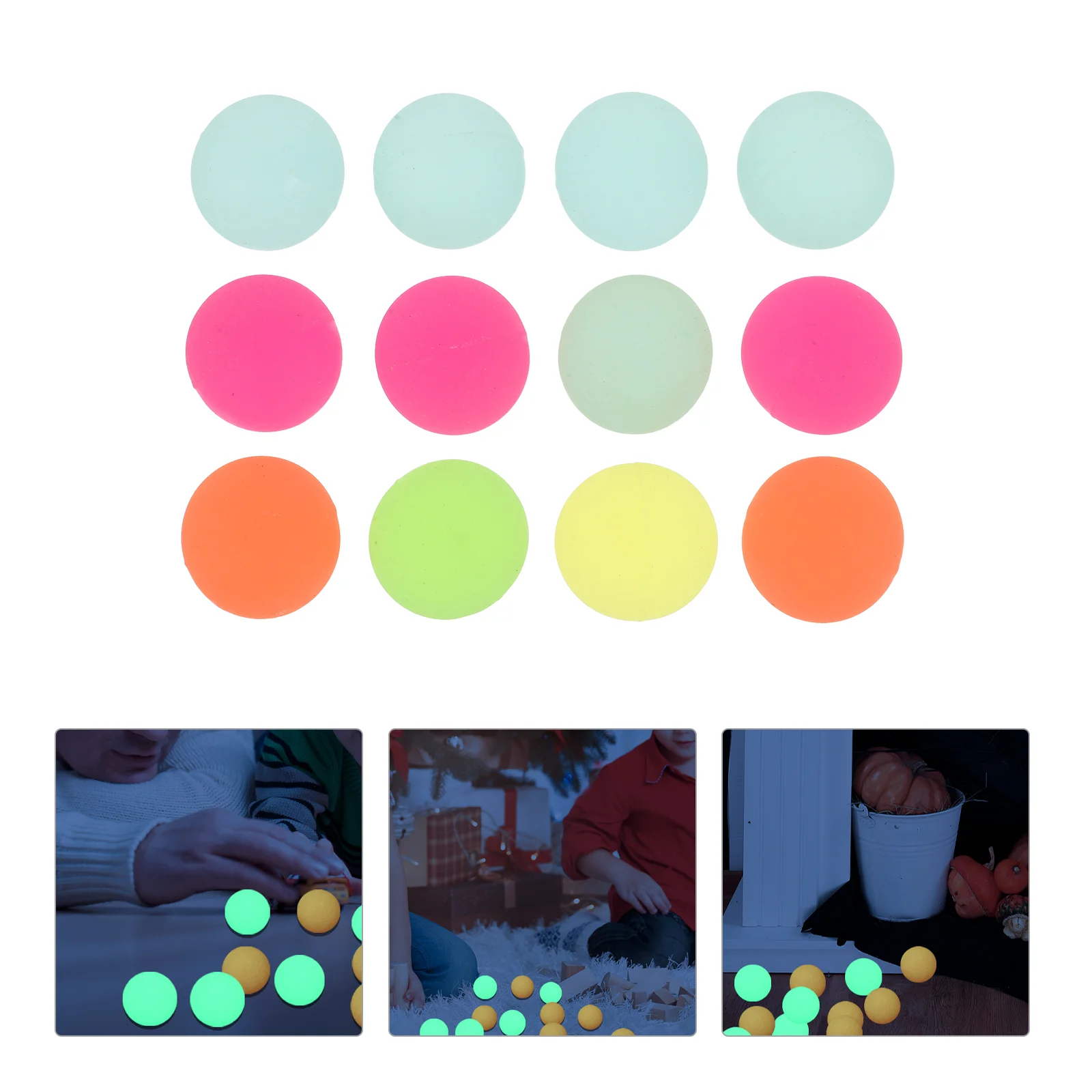

12pcs Bouncy Color Luminous Elastic Plaything Bouncy for