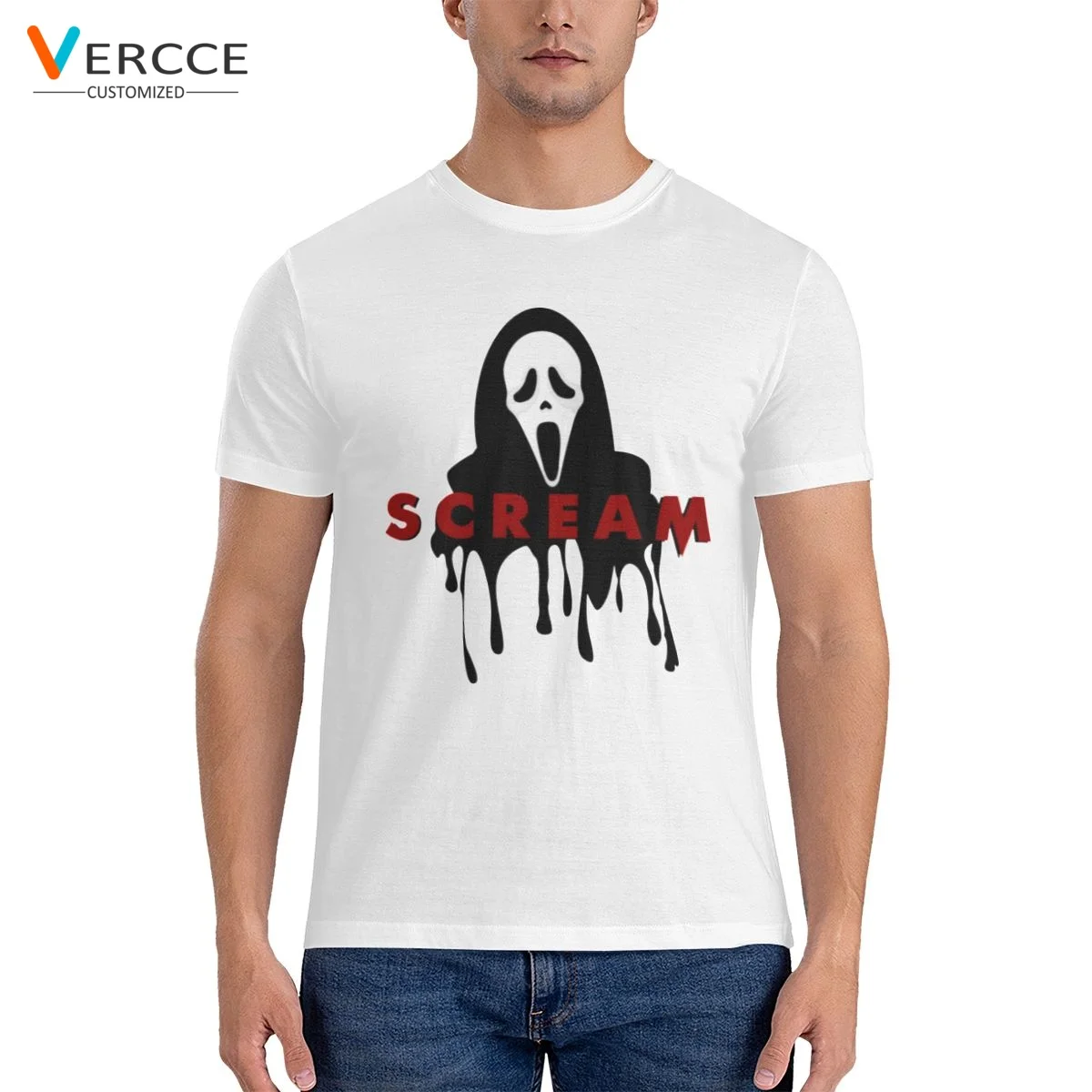 

Screaming Ghostface Scary Movies Horror Skull T Shirt 100% Cotton Tees Customized Clothing T-Shirts For Men Women Unique Gift