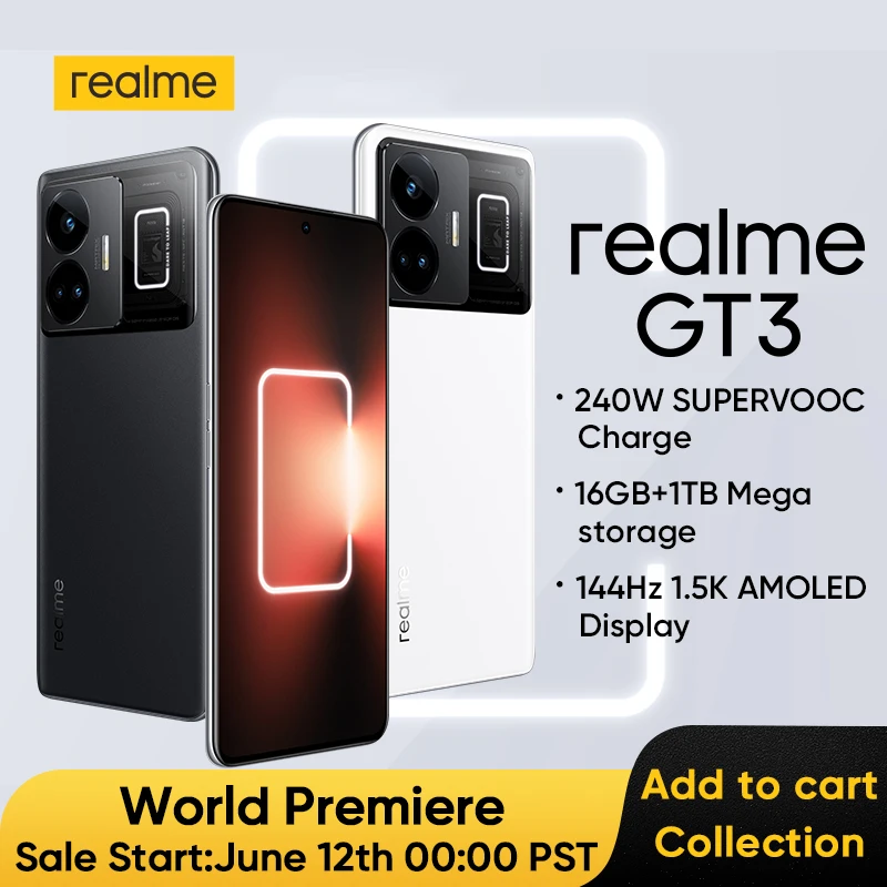 

Глобальная версия realme GT3 GT 3 Snapdragon 8 Gen 1 6,74-дюймовый AMOLED-дисплей с частотой 144 Гц 50-мегапиксельная тройная камера 240 Вт Зарядное устройство 4600 мАч Аккумулятор