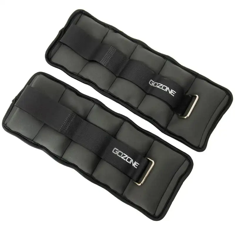 

of Adjustable Ankle or Wrist Weights 2lbs Each for Exercise, Black