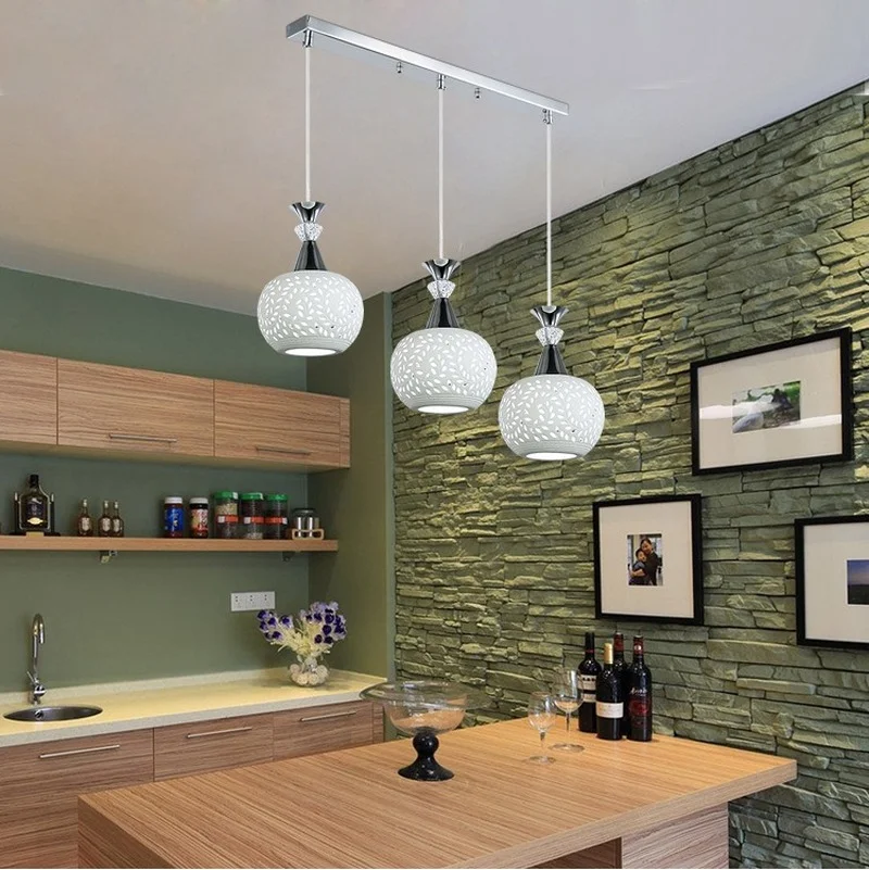 

Creative Bedroom Lamps Dining Room Lamps for Bedroom Modern Simple White Ceramic Three-headed Led Dining Chandelier