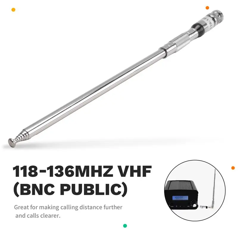 Фото Телескопическая антенна ABJG-118-136MHZ BNC с высоким коэффициентом усиления для авиационных частот TH-28A, TH-48A, TH-78A №5