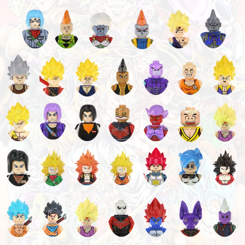 

Anime Figure Dragon Ball Blocks Toy Goku Super Saiyan Bejita Trunks Building Blocks Vermicelli Tabletop Decoration Toys Kid Gift