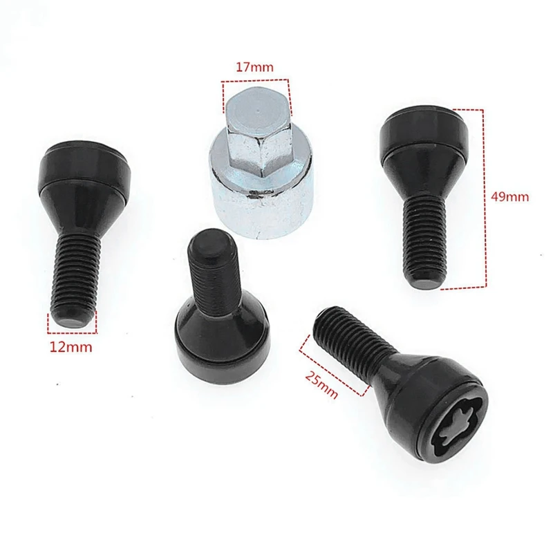 Набор M12x1.5 Колесный болт блокировки ступицы колеса Противоугонный винт 36136792849 36 13