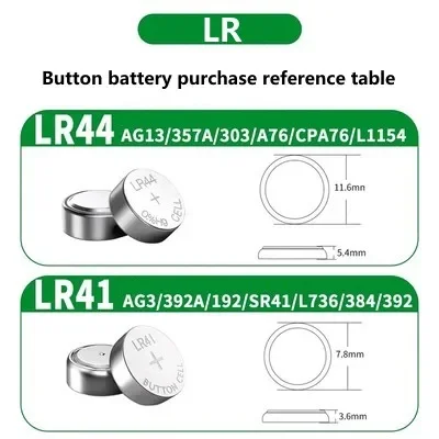 Фото 20 шт. AG13 LR44 A76 1.55V щелочные кнопочные батарейки для часов, игрушек, пультов ДУ L1154 SP76 LR1154 357 303 SR44, батарейки-таблетки №3