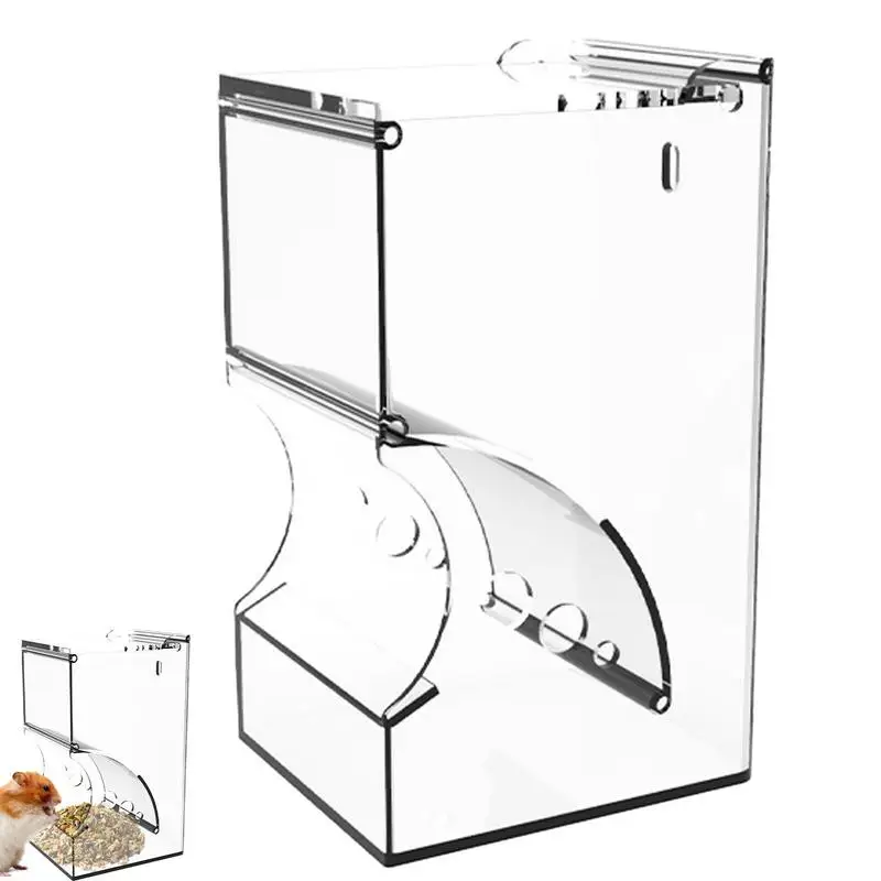 

Кормушка для хомяков гранулы ПЭТ Чаша для хранения пищевых продуктов легко очищаемая гравитационная кормушка для домашних животных для са...