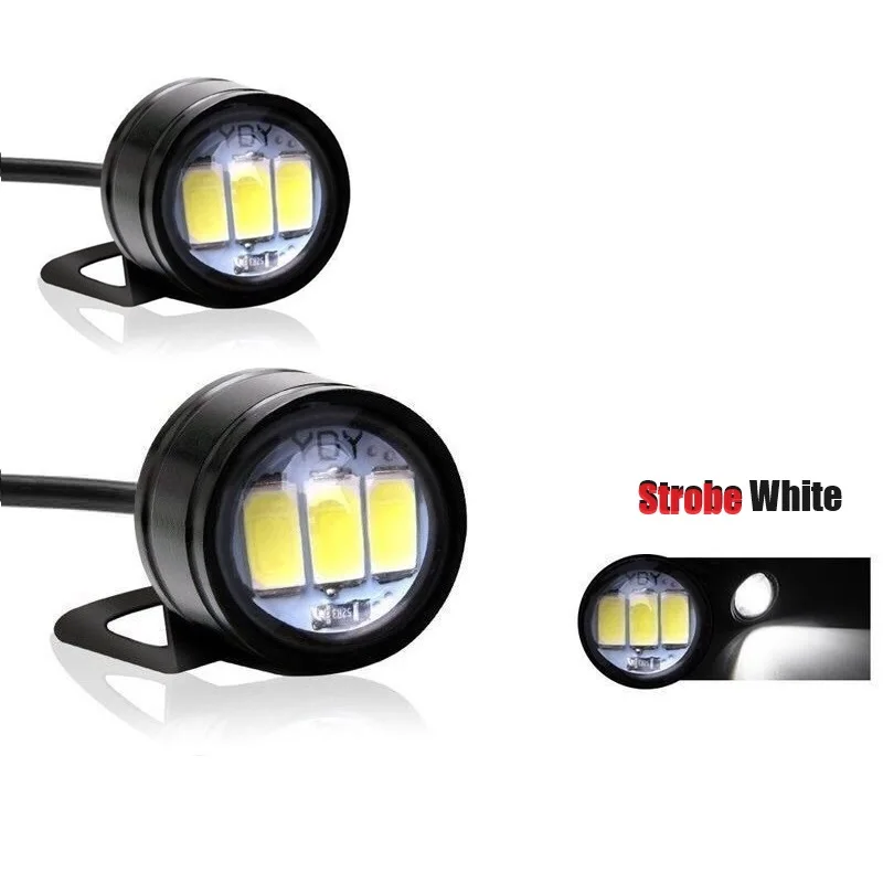 

1 пара, 12 В постоянного тока, стробоскоп, светодиодный мигающий свет Eagle Eye, фара с кронштейнами, дневные ходовые огни для мотоцикла, прожектор