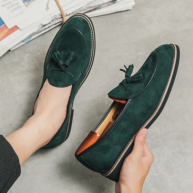 

Tassel Loafers Slip-On Loafers Men's Casual Mules Shoes Suede Driving Shoes Fashion Mens Moccasins Pointed Banquet Social Shoes