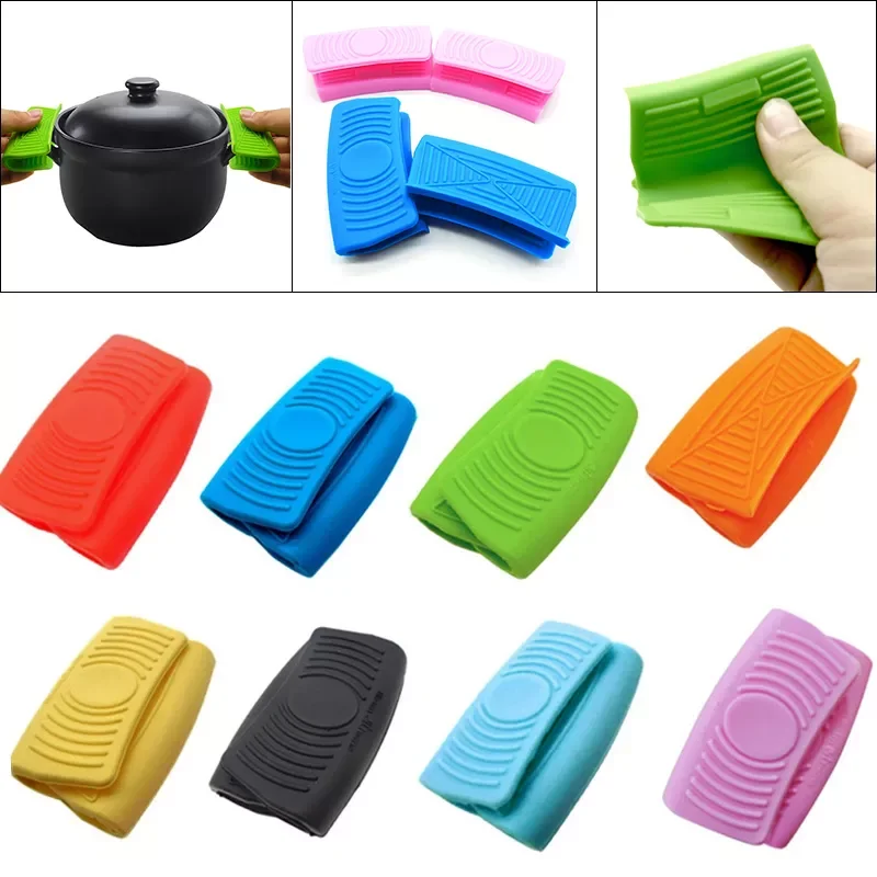 

Pair Portable Silicone Oven Mini Gloves Heatproof Anti-scalding Gloves for Cooking Clamp Pot Holders Potholders Kitchen Tools