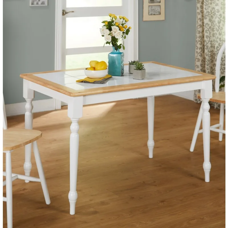 

Tara Tile Top Table, White/Natural dining table set dining table