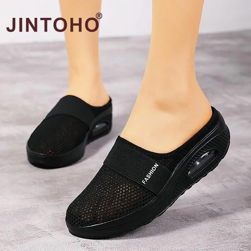Женские туфли на платформе женские сланцы тапочки дышащая сетчатая легкая