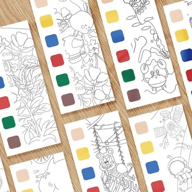 

Pocket Watercolor Painting Books Watercolor Paint Bookmark Kit Watercolor Bookmarks For Painting Toddler Painting Practice Kit