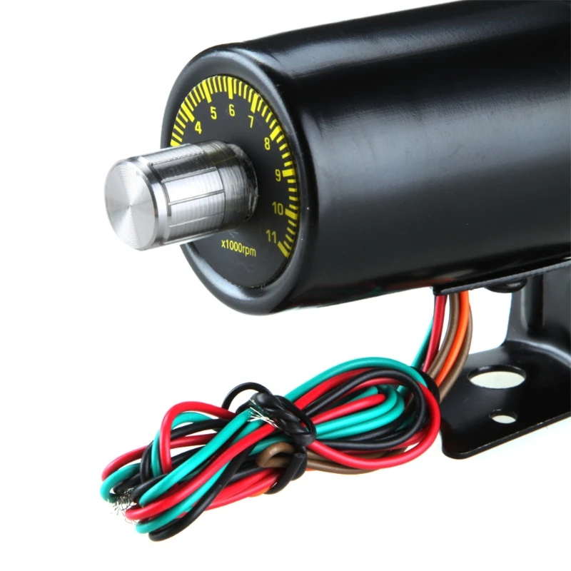 Car Gauge Adjustable 1000-11000 RPM Tacho Shift Light Tachometer Red LED Aluminum Black Shell Surface |