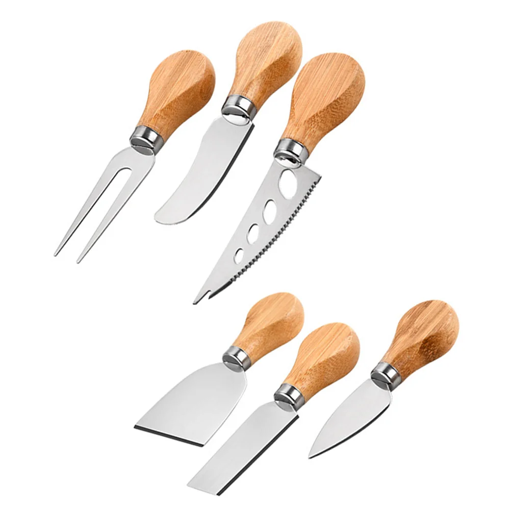 

6Pcs Stainless Steel Pizza Using Cutter with Wood Made Handle for Home Kitchen