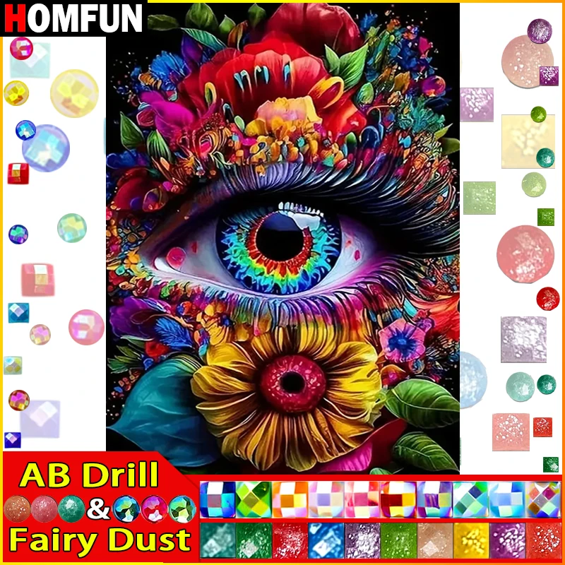 HOMFUN Фея Пыль AB Алмазная картина Полная квадратная/круглая дрель 5D DIY &quotПортрет
