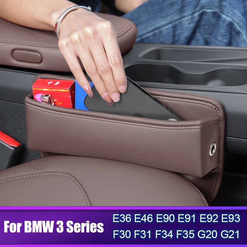 

For BMW 3 Series E36 E46 E90 E91 E92 E93 F30 F31 F34 F35 G20 G21 318i 320i 325i 328i Car Seat Slit Gap Storage Box Accessories