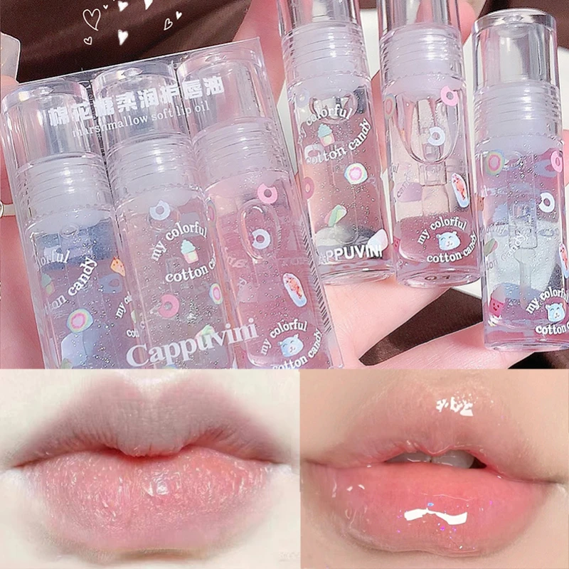 

Transparent Moisturizing Glitter Lip Gloss Long Lasting Jelly Liquid Lipsticks Make Up Mirror Water Glass Lips Tint Cosmetics