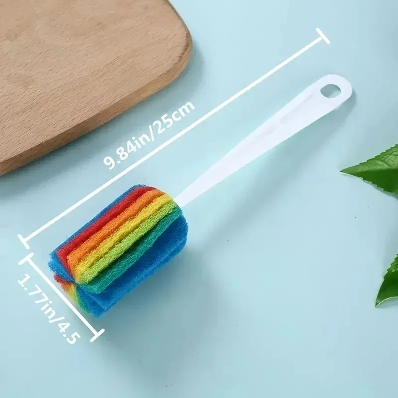 Оригинальная Красочная губка с длинной ручкой для чистки детских бутылочек