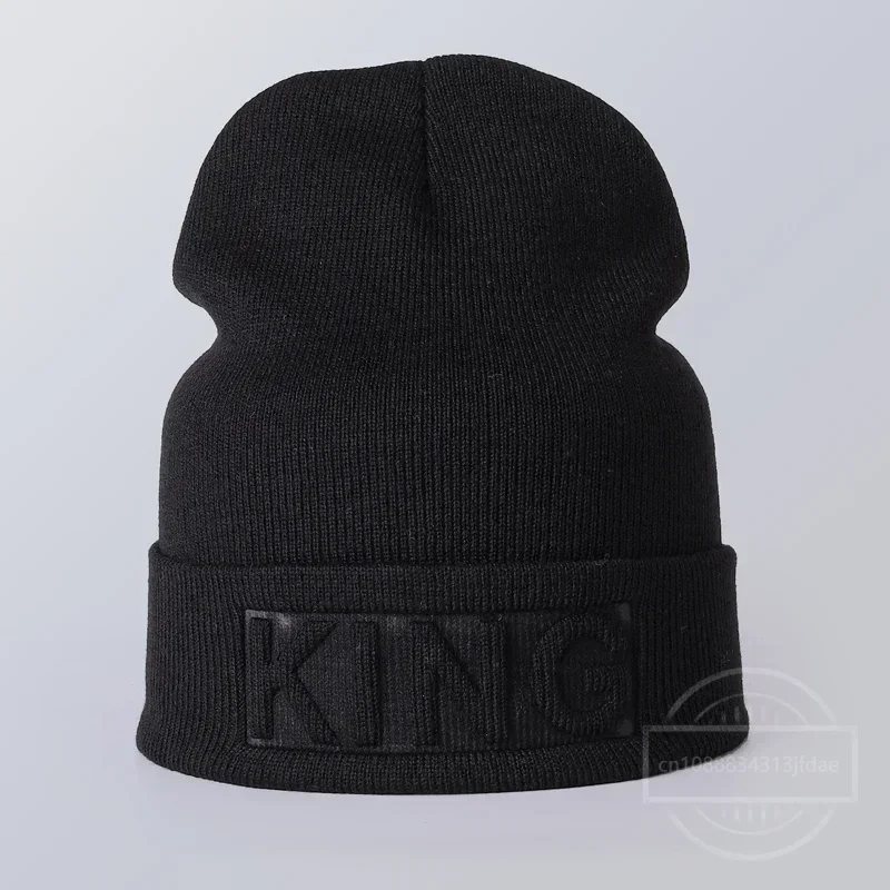 Зимняя шапка King Queen Beanies Модная кепка в стиле хип-хоп для пар Повседневная