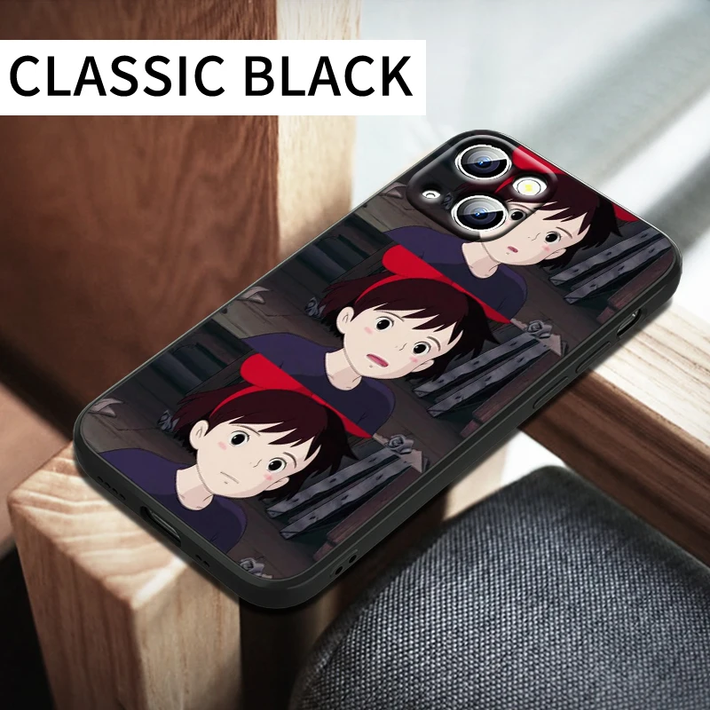 Аниме служба доставки Kiki для Apple iPhone 13 12 11 Pro Max mini XS XR X 7 8 6S 5S SE 2020 мягкий черный
