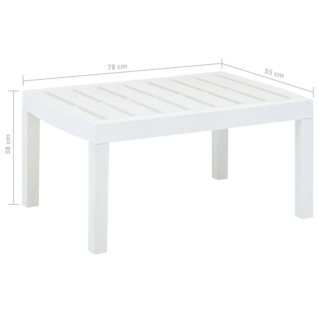 

Outdoor Patio Lounge Table Porch Garden Deck Outside Furniture Set Balcon Decor White 30.7"x21.7"x15" Plastic