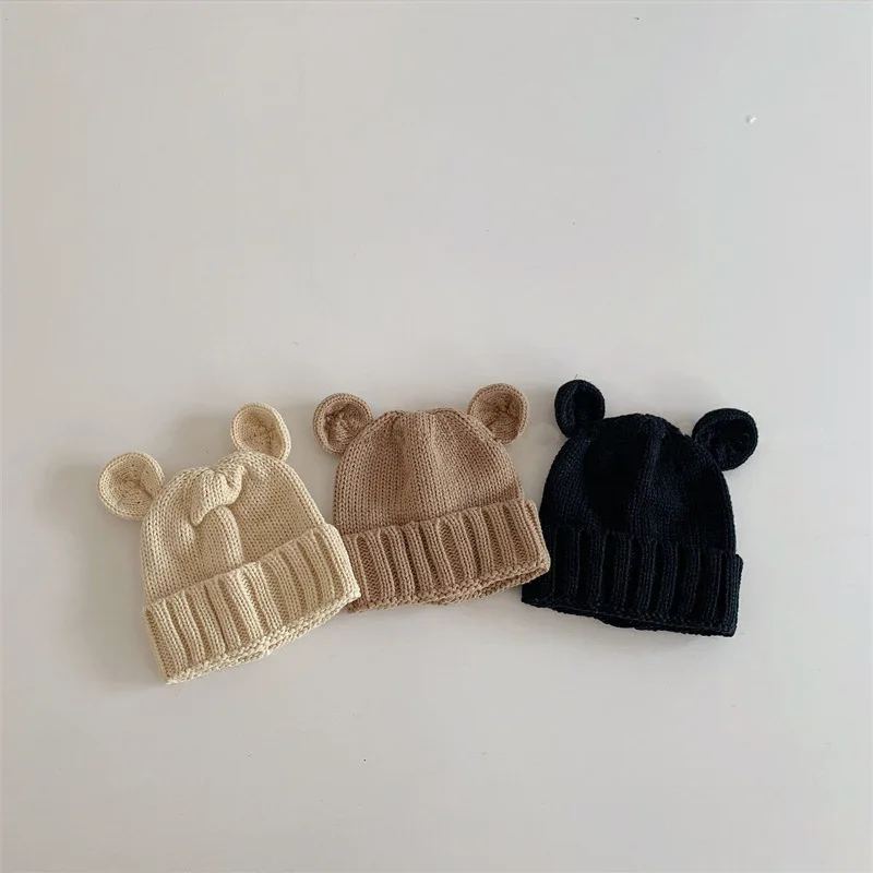 

Warm Newborn Baby Beanie Fashion Kawaii Cartoon Bear Bunny Ear Hat for Toddler Boy Girl Autumn Winter Crochet Bonnet Warm Cap