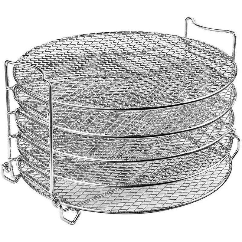 

Стойка для дегидратора, стойка для гриля, воздушная фритюрница с пятью штабелируемыми слоями пищевого класса для дегидратора, стойка из нер...