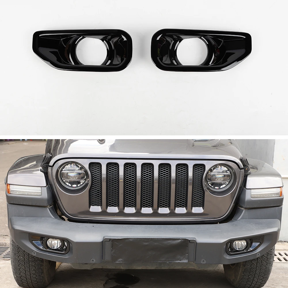 

Car Front Fog Light Lamp Decoration Cover Accessories For Jeep Wrangler JL JT Gladiator 2018 Up