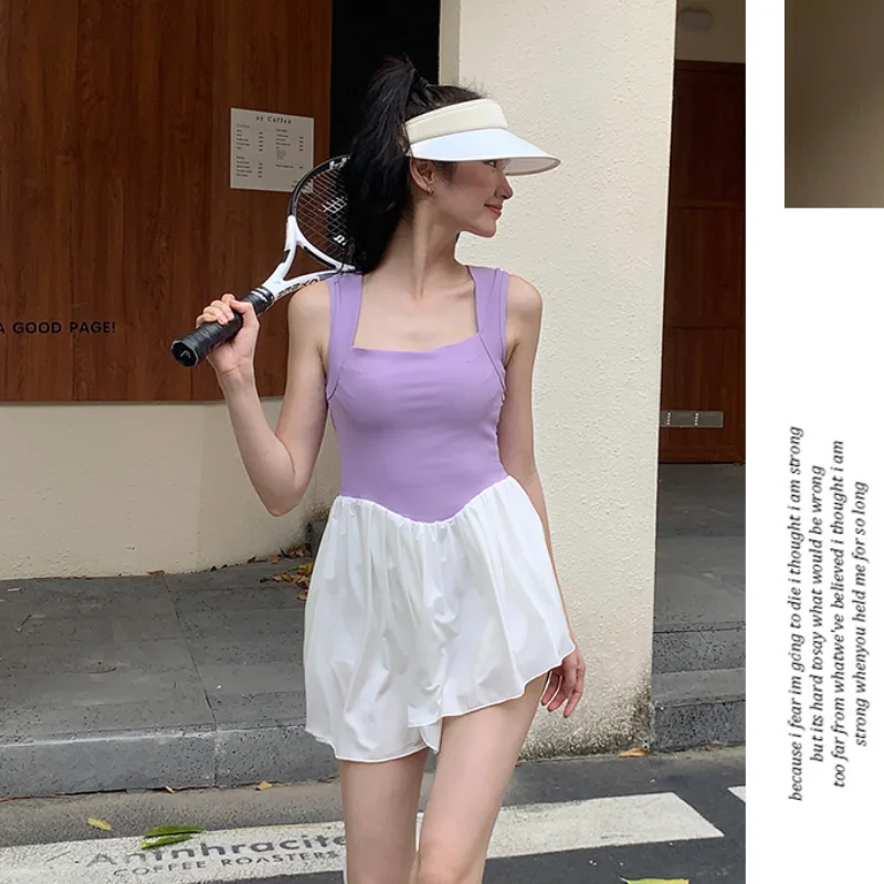 

Новинка 2023, теннисные платья, одежда для гольфа, Женская Спортивная одежда для тренажерного зала, фитнеса, костюм для гольфа и бадминтона, одежда для бега на открытом воздухе, пляжная одежда, спортивные костюмы