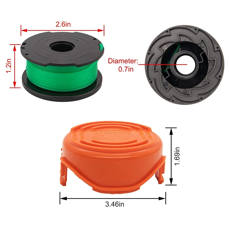 

SF-080 Replacement Spool For Black Trimmer Spool Compatible With GH3000 LST540 LST540B GH3000R, Auto Feed Trimmer Line