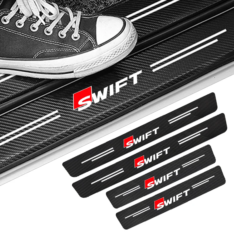 

4 Pcs Car Door Sill Scratch Protection Trim Scratch Car Sticker Car Decor For Suzuki SWIFT Auto Accessories