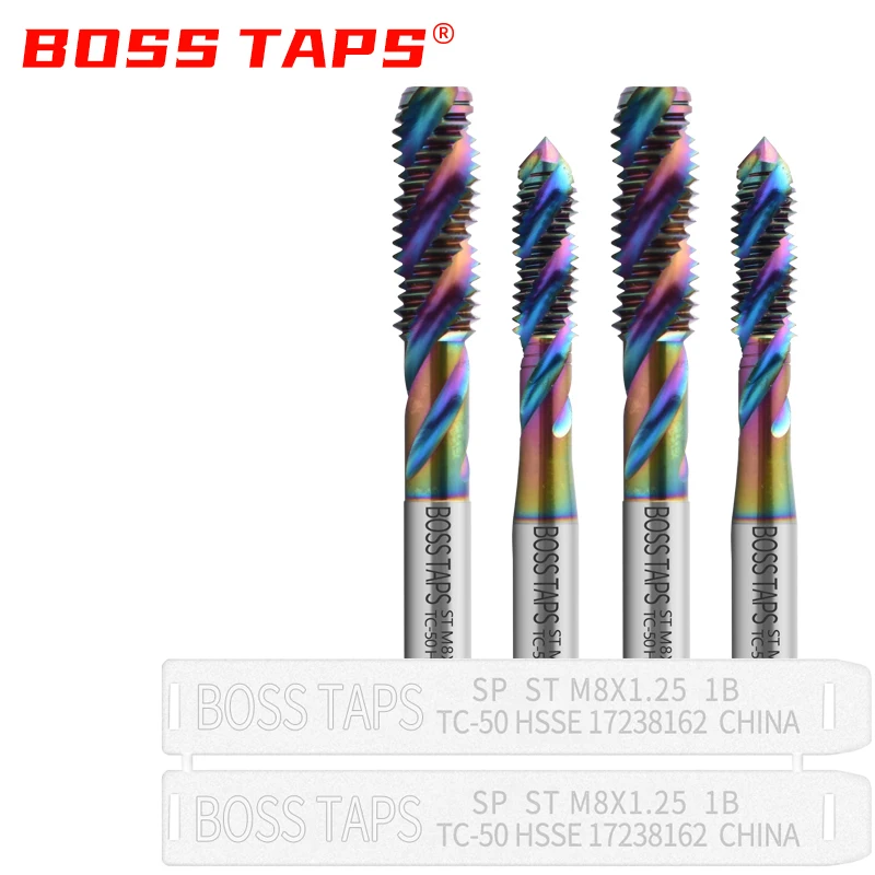 

ЛЕНТЫ BOSS HSSE-M35 JIS Стандартный метчик со спиральной рифленой вставкой STI ST M1.4 M1.6 M2 M3 M4 M5 M6 M8 M10 M12 Метчики с машинной резьбой
