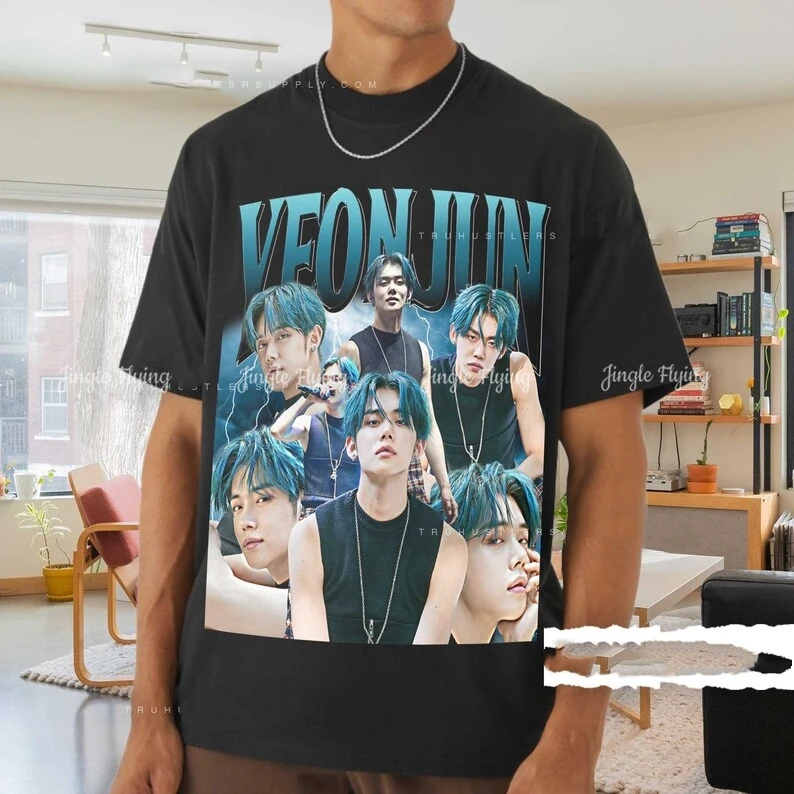 Винтажная рубашка с рисунком Yeonjun Футболка Kpop Bootleg Ретро футболка