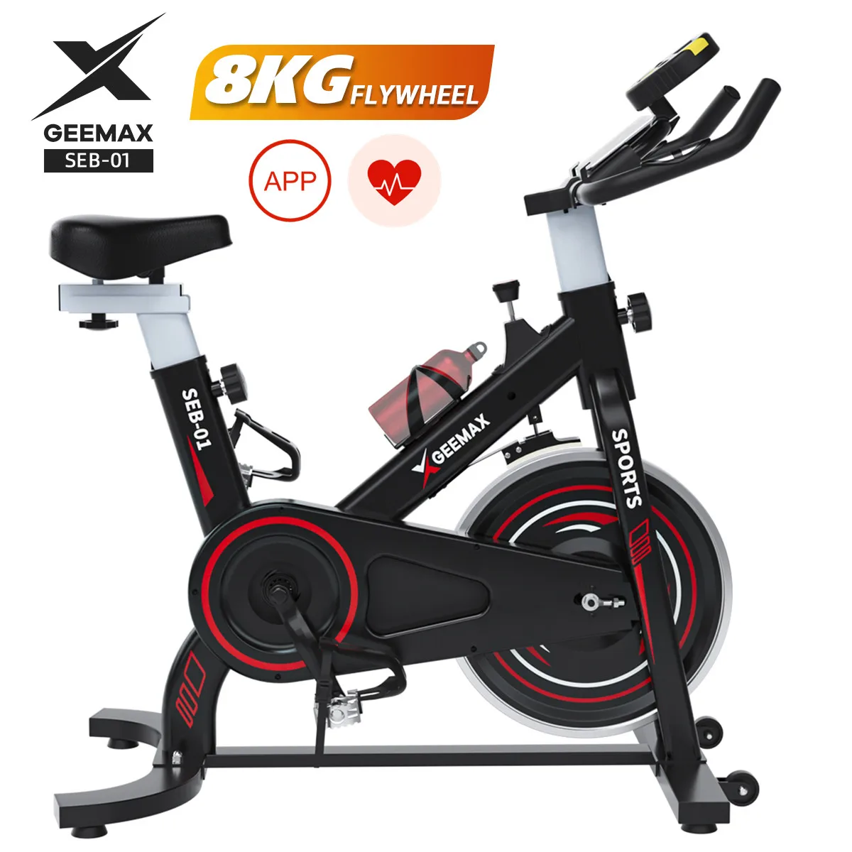 GEEMAX Bicicleta Estatica Bike Indoor Cycling Sports Bike Home Gym Exercise Bike Fitness Equipment for Home Trainer