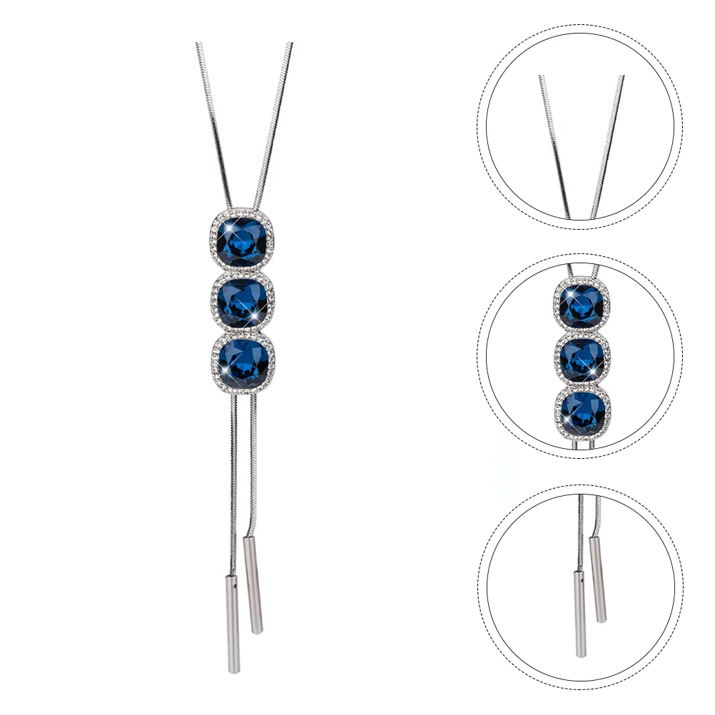 

Female Fashion Rhinestone Necklace Sweater Chain Sweater Long Necklace