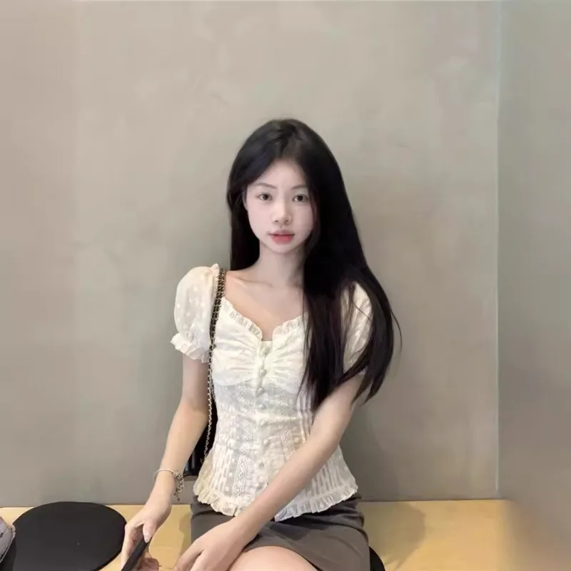 Женская элегантная Милая рубашка простые классические короткие рубашки с