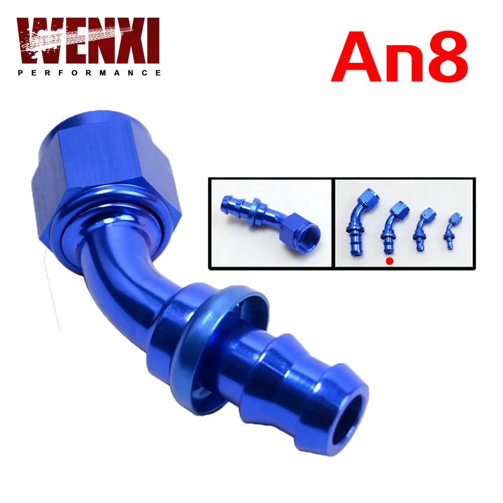 AN8 8AN AN-8 45-градусный черный адаптер для фитинга без гнезда с замком WX-SL2045-08-011