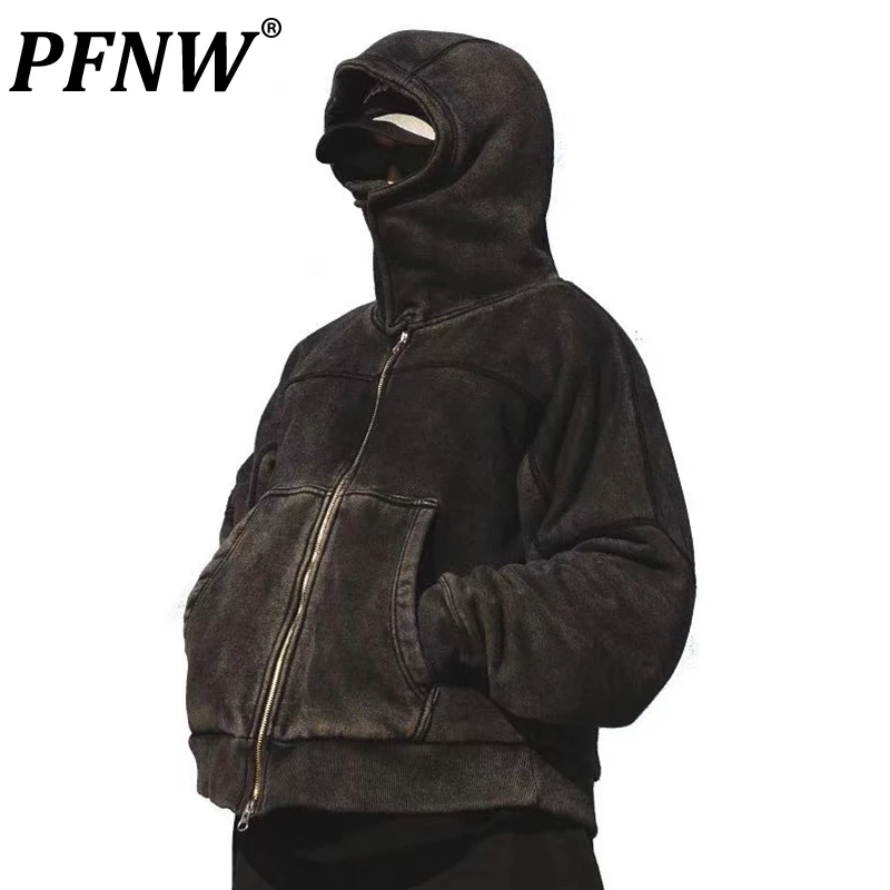 

PFNW Spring Autumn New Men's Washed Vintage Hoodies Leisure Worn Out Irregular Hooded Trend Cotton Street Loose Jackets 28A3375