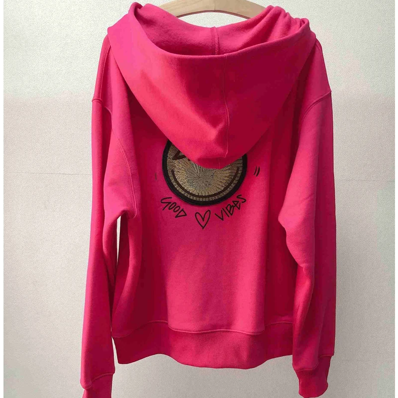 

Новинка Весна 2021, Женский флисовый пуловер со смайликом и надписью, Свитшот