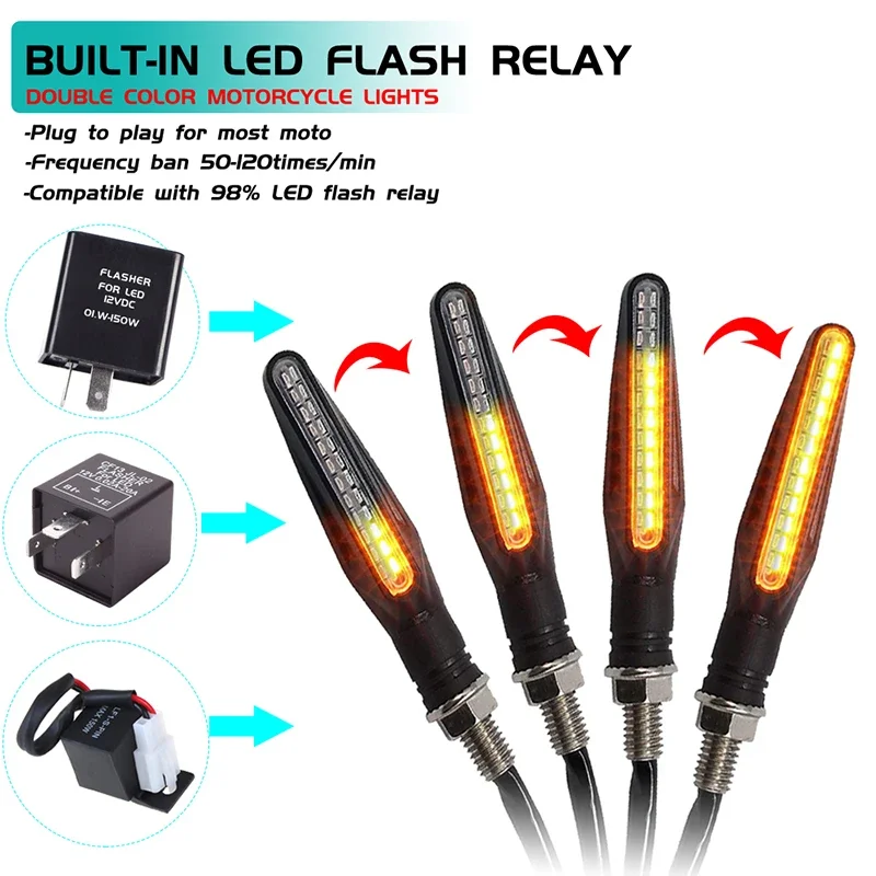 24 светодиодные указатели поворота для мотоцикла белый красный янтарный