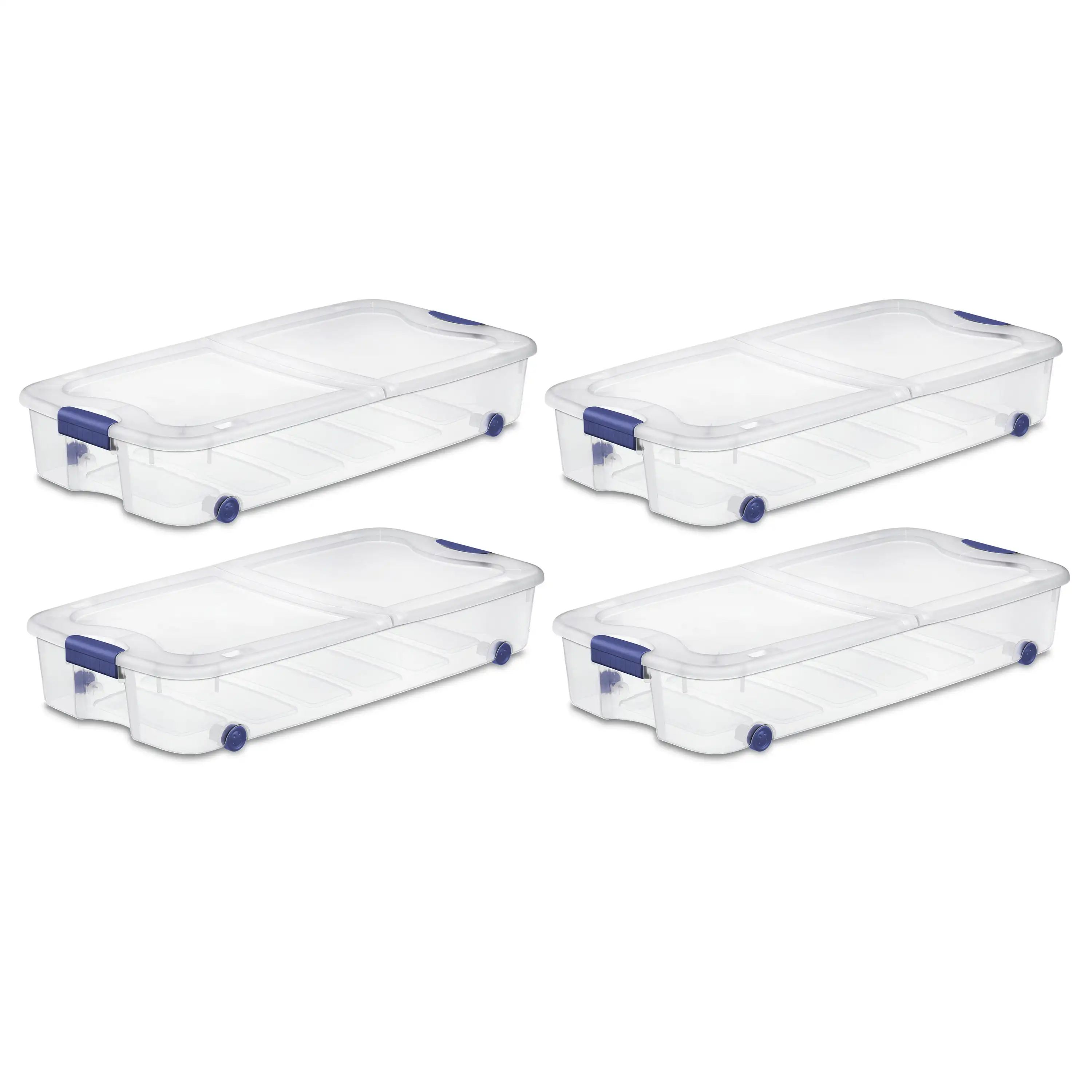 

Sterilite 66 Qt. Ultra™ Storage Box Plastic, Stadium Blue, Set of 4