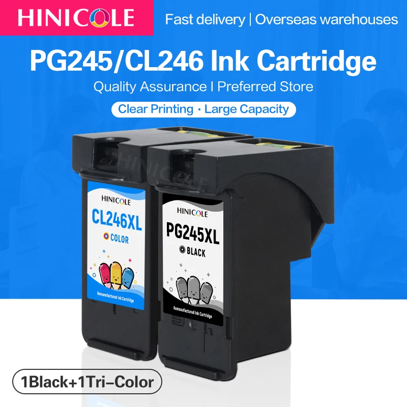 

HINICOLE PG-245XL PG245XL PG245 CL246 Ink Cartridge For Canon PG 245 CL 246 For Canon Pixma IP2820 TR4520 MG2420 MG2520 MG2522