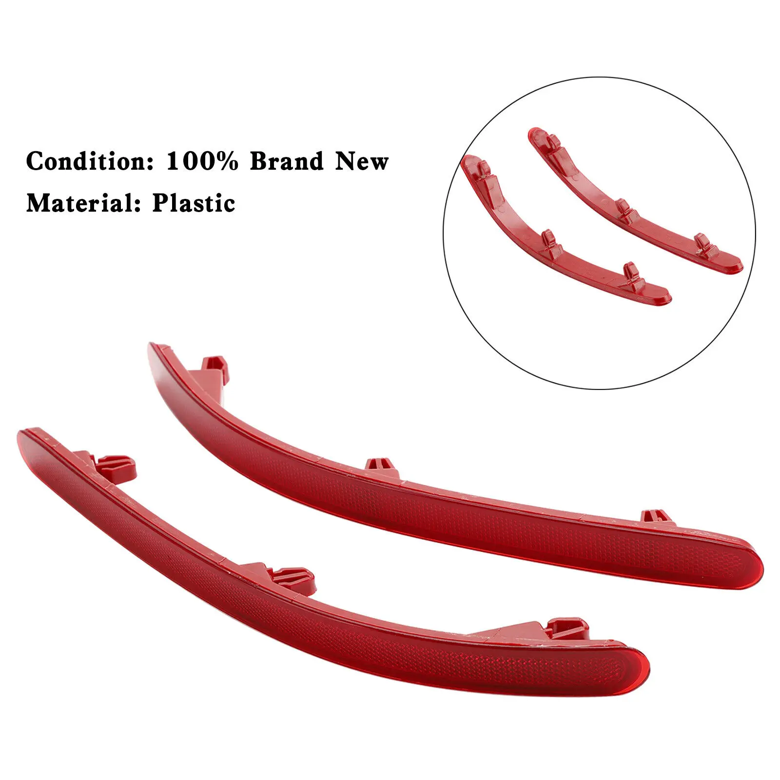 L + R пара отражателей заднего бампера с красной линзой без света для VW Touareg 7L 2002-10 # 1