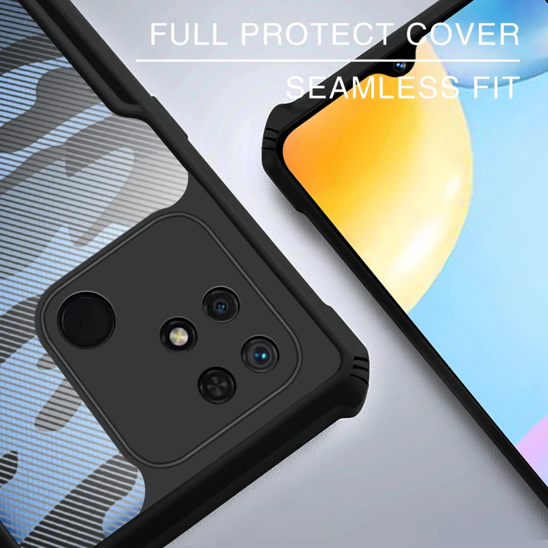 Rzants For Xiaomi Redmi 10C Case Camouflage Military Design Shockproof Slim Crystal Clear Cover Casing